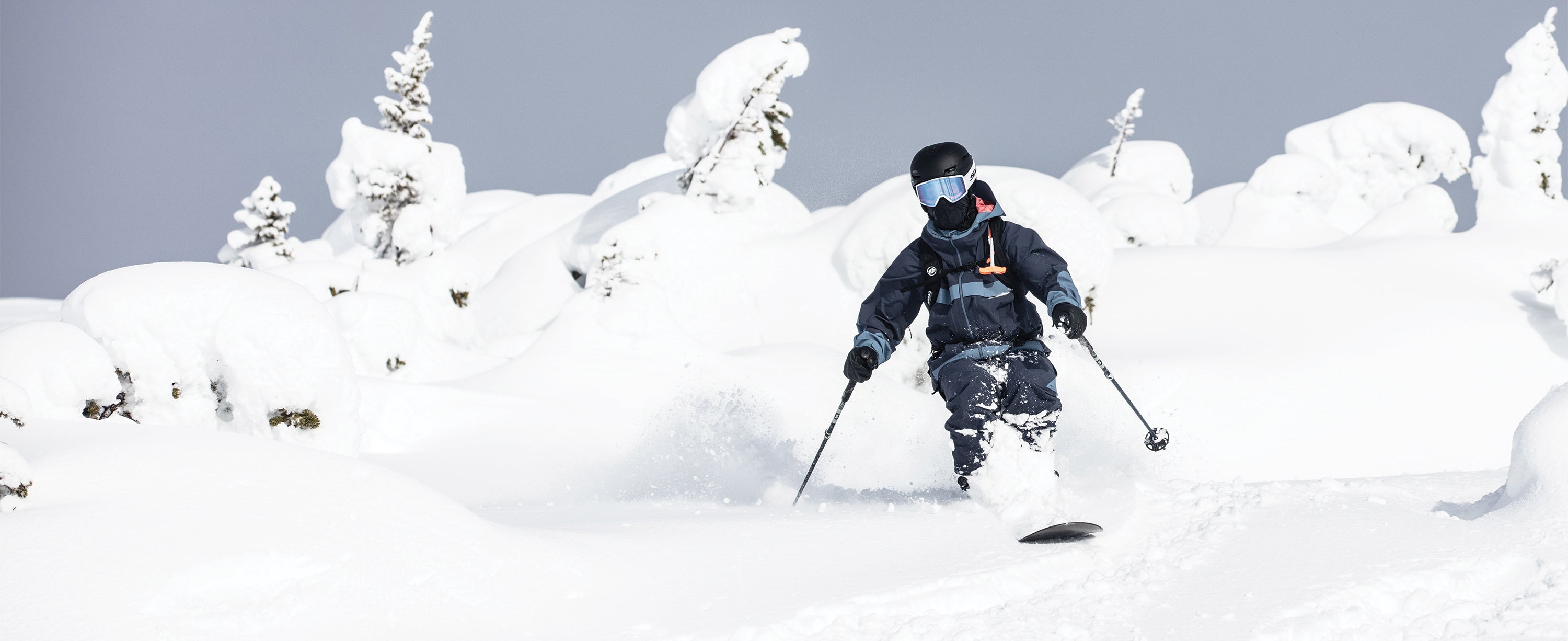 Male skier wearing an Obermeyer ski jacket.
