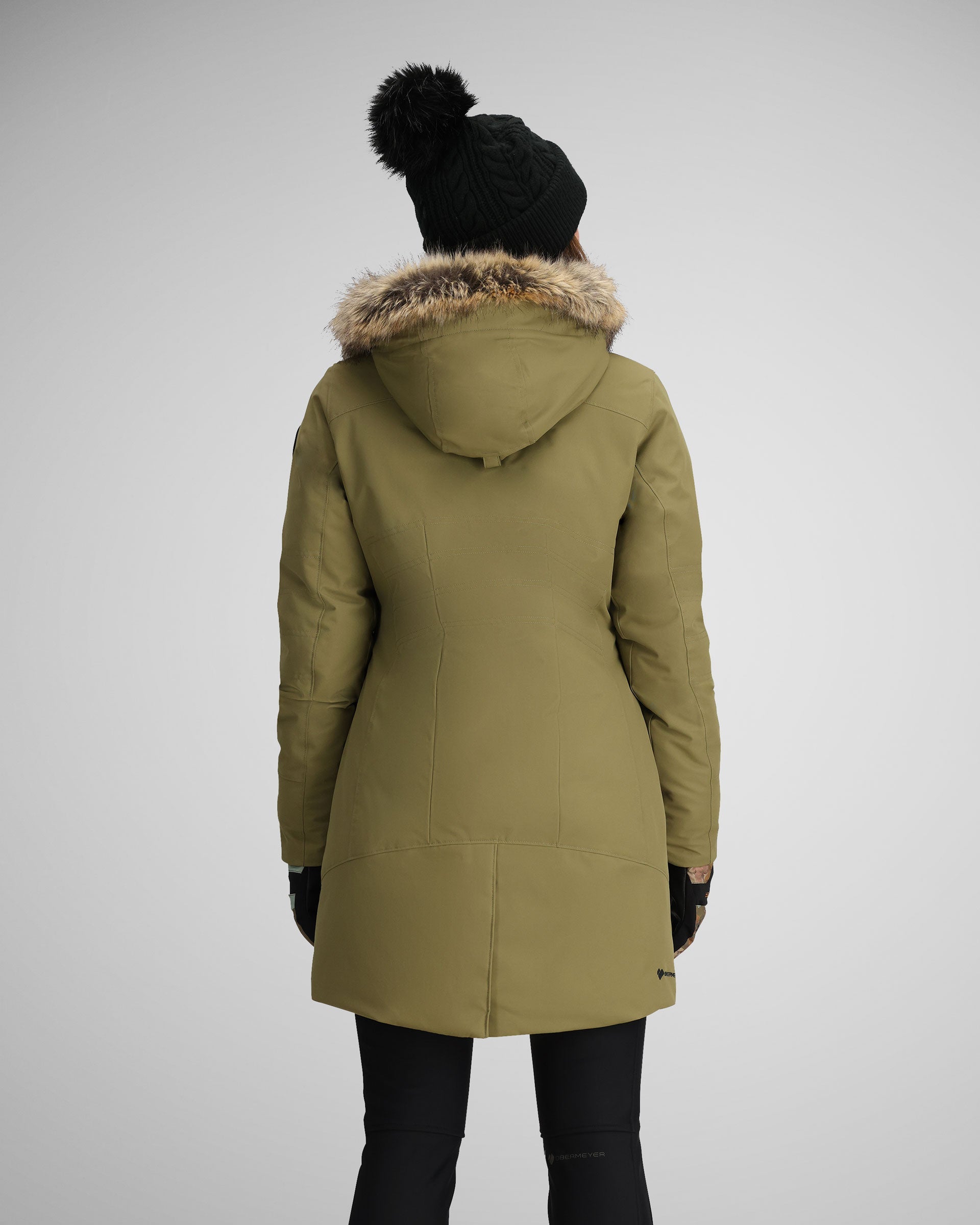 Oversized faux fur fly hood luxe parka best sale