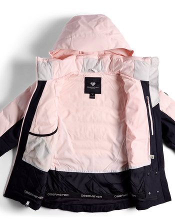
A gripper elastic hem creates a snug, water-resistant barrier at the waist, and when you don't need it, simply snap it away.