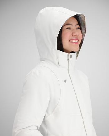 Adjustable hood | Hoods are invaluable for extra protection and comfort in the elements. Depending on the style and its purpose, all Obermeyer hoods offer a wide range of adjustments. Each hood is specifically designed with each jacket style to best shelter your head and neck in challenging weather conditions.